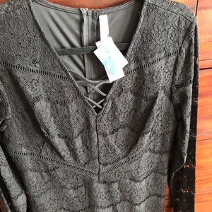 Black lace midi dress